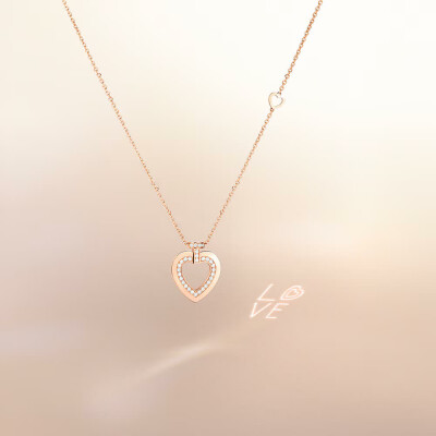 Collier FRED "Love" Pretty Woman Sunlight Message en or rose et diamants