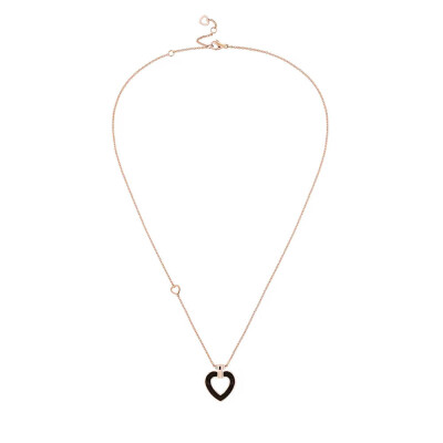 Collier FRED Pretty Woman MM en or rose, diamants, nacre et onyx