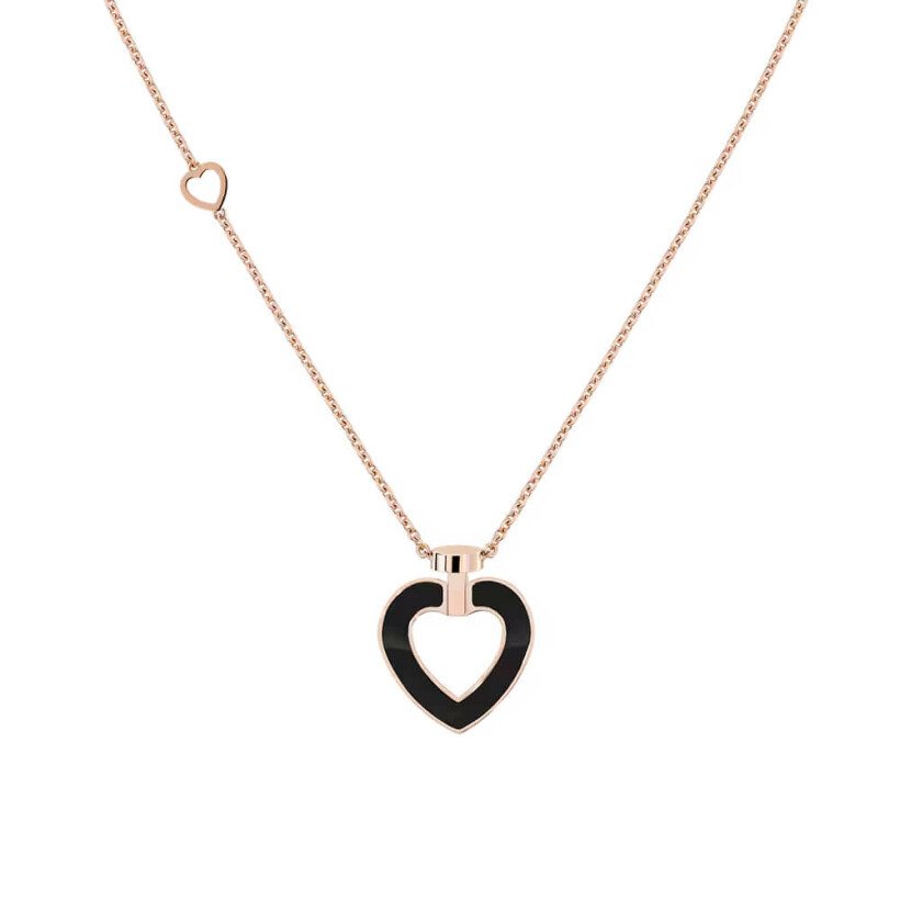 FRED Pretty Woman MM necklace, rose gold, diamonds, mother-of-pearl and onyx