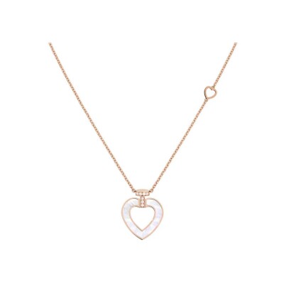 Collier FRED Pretty Woman MM en or rose, diamants, nacre et onyx