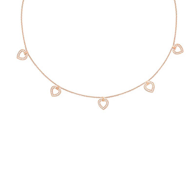 Collier FRED Pretty Woman Multihearts en or rose et diamants