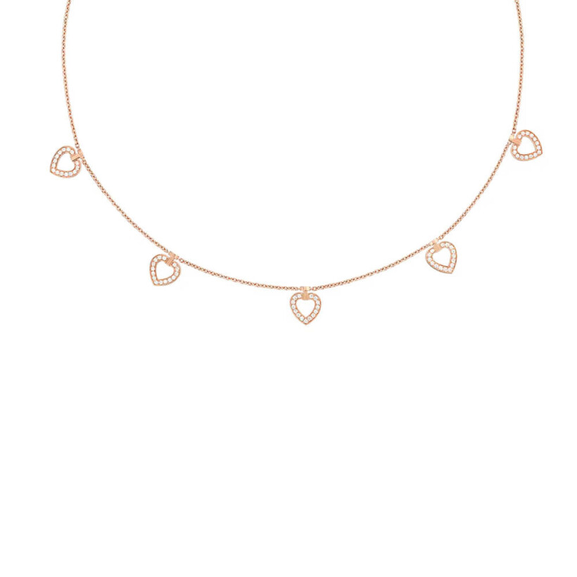 FRED Pretty Woman Multihearts necklace, rose gold and diamonds