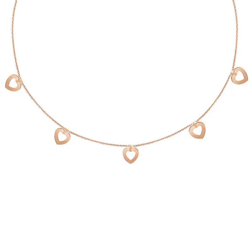 FRED Pretty Woman Multihearts necklace, rose gold and diamonds