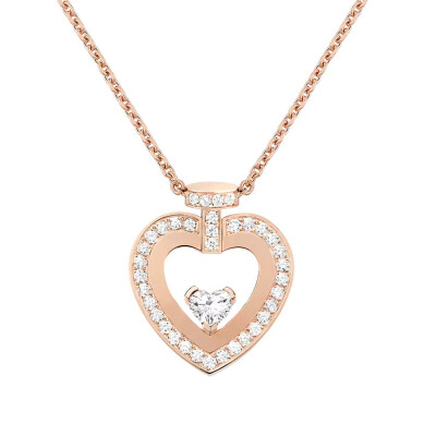 FRED Pretty Woman M necklace, rose gold set with diamond pave