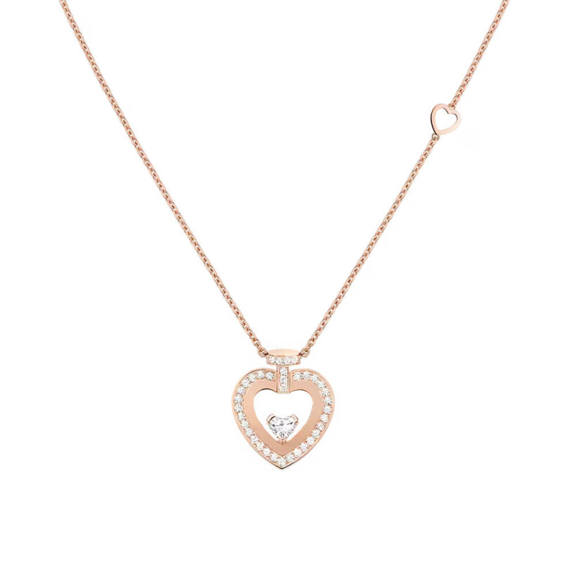 FRED Pretty Woman M necklace, rose gold set with diamond pave