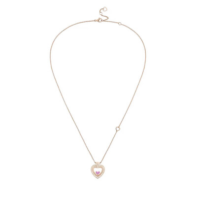 Collier Fred Pretty Woman MM en or rose, saphir et pavé de diamants