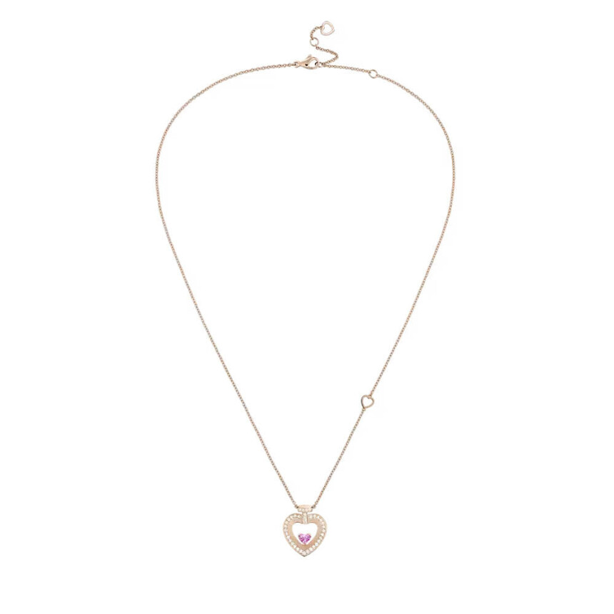 FRED Pretty Woman M necklace, rose gold, sapphire set with diamond pave