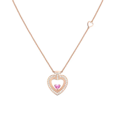 FRED Pretty Woman M necklace, rose gold, sapphire set with diamond pave