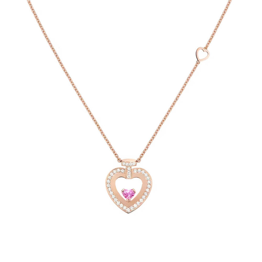 FRED Pretty Woman M necklace, rose gold, sapphire set with diamond pave
