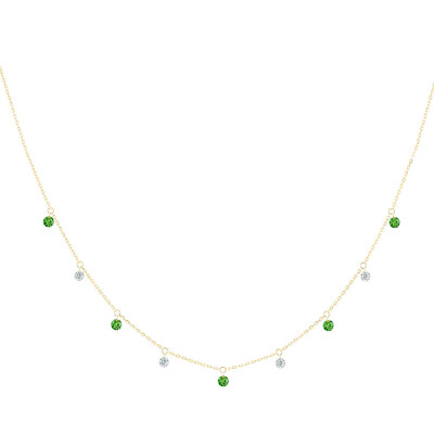 Collier La Brune & La Blonde Confetti Mini-Rivière en or jaune, tsavorites et diamants
