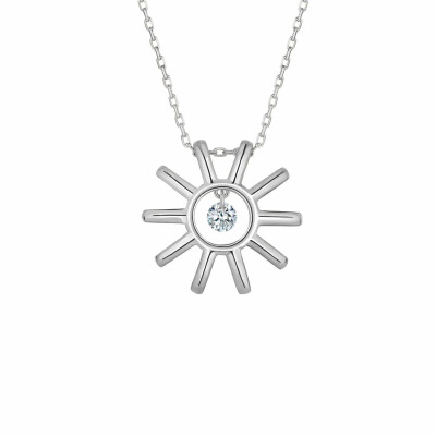 Collier La Brune & La Blonde "Mini Soleil" en or blanc et diamants