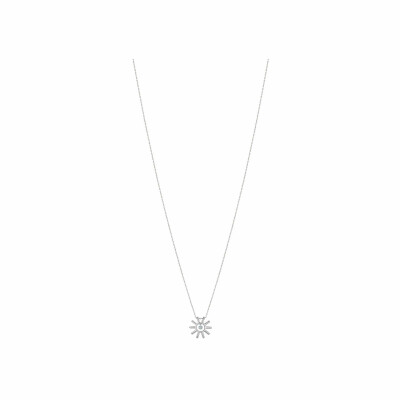 Collier La Brune & La Blonde "Mini Soleil" en or blanc et diamants