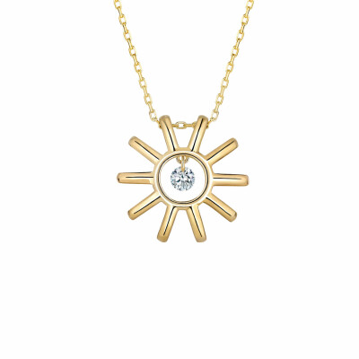 Collier La Brune & La Blonde "Mini Soleil" en or jaune et diamants