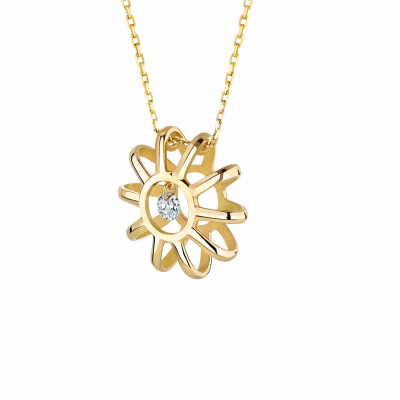Collier La Brune & La Blonde "Mini Soleil" en or jaune et diamants