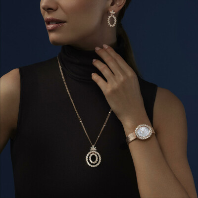 Pendentif Chopard L'Heure du Diamant Marquise en or rose et diamants