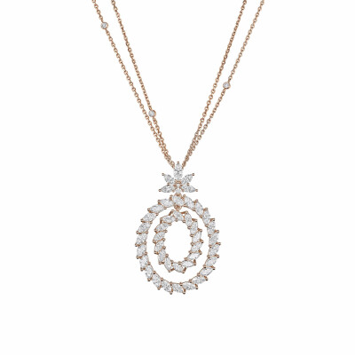 Pendentif Chopard L'Heure du Diamant Marquise en or rose et diamants