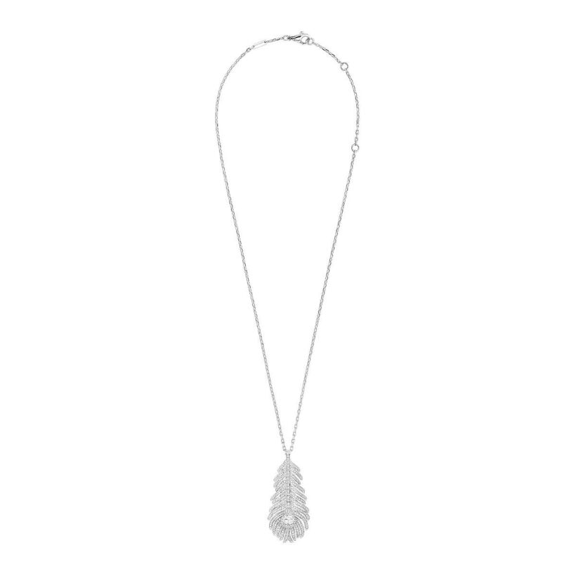 Collier Boucheron Plume de Paon, moyen modèle, pavé de diamants sur or blanc