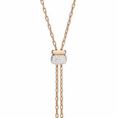 Collier Pomellato Iconica en or rose, or blanc et diamants