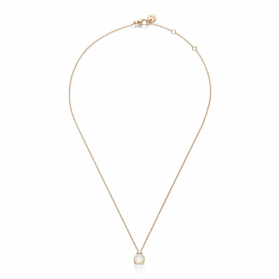 Collier Pomellato Nudo Mini en or rose, or blanc, diamants et quartz laiteux