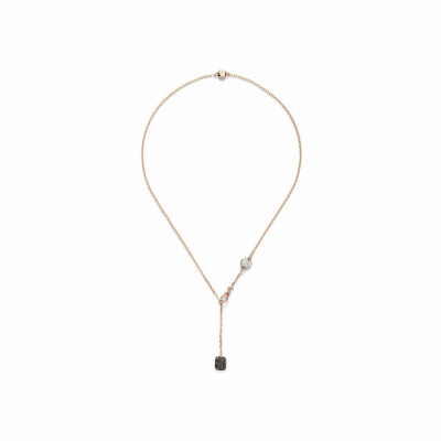 Collier Pomellato Sabbia en or rose, diamants, diamants bruns et diamants noirs