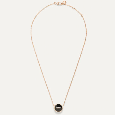 Collier Pomellato Pom Pom Dot en or rose, onyx, nacre et diamants