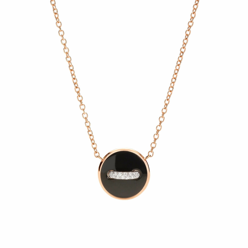 Pomellato Pom Pom Dot necklace, rose gold with mother of pearl, onyx and diamonds