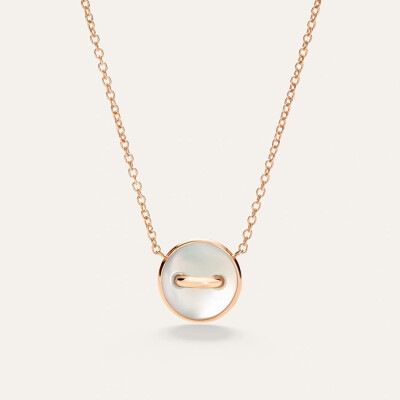 Pomellato Pom Pom Dot necklace, rose gold with white mother of pearl and diamonds