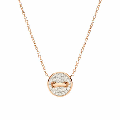 Collier Pomellato Pom Pom Dot en or rose, nacre blanche et diamants