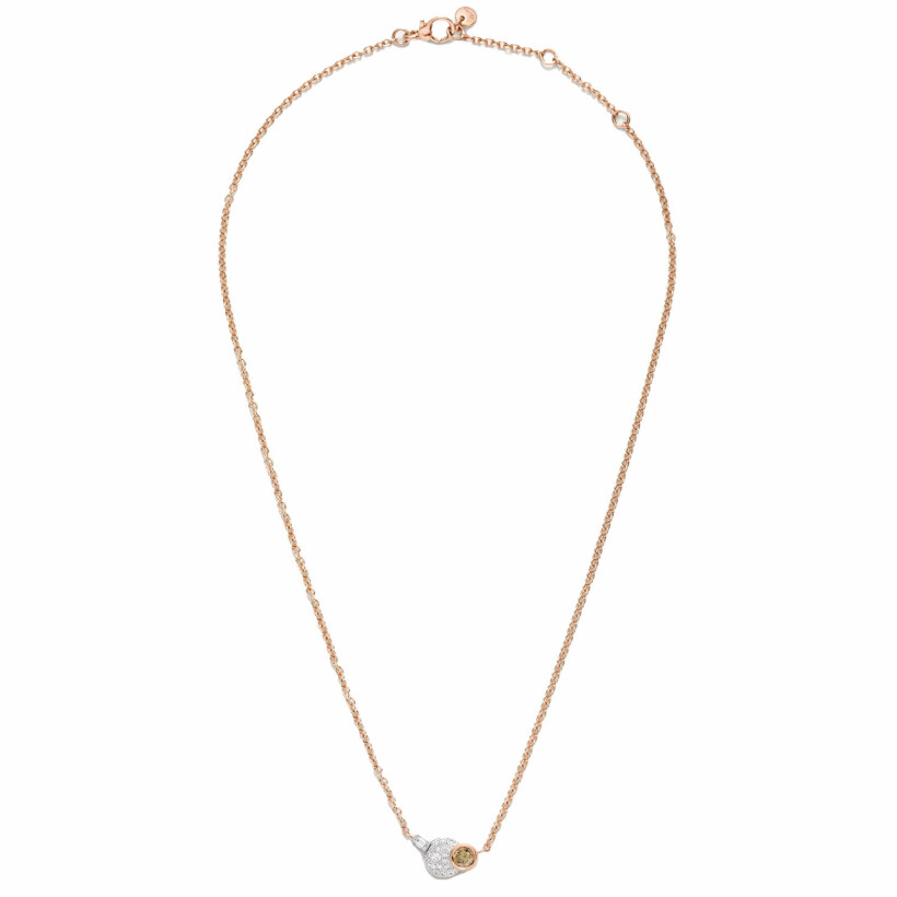 Collier Pomellato Sabbia en or rose, diamants et diamants bruns