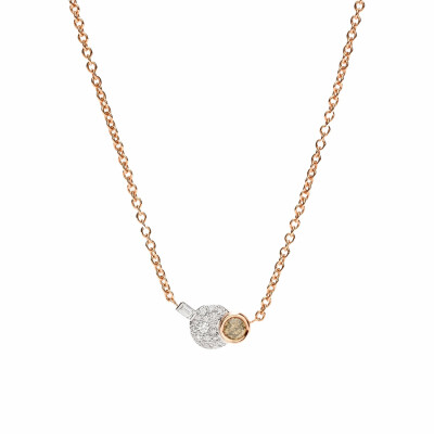 Collier Pomellato Sabbia en or rose, diamants et diamants bruns