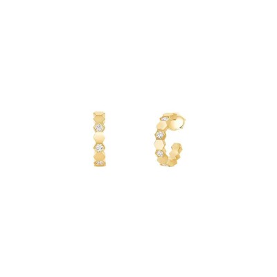 Chaumet Bee My Love hoop earrings, yellow gold and diamonds