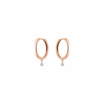 Créoles La Brune & La Blonde 360° en or rose et diamants 0,14ct