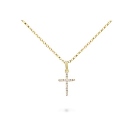 Collier Raynal Croix en or jaune et diamants