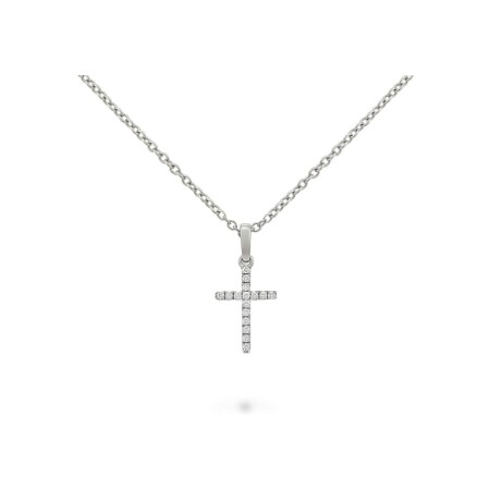 Collier Raynal Croix en or blanc et diamants