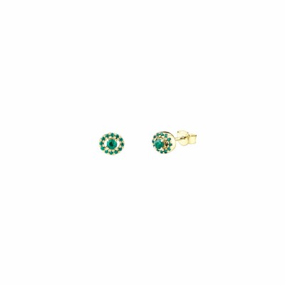 Boucles d'oreilles Mauboussin Vie, Volupté & Passion en or jaune et émeraudes