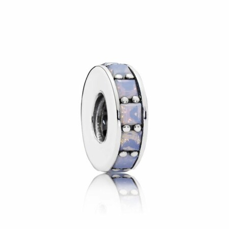 Charm espaceur Pandora Éternité Opalescente en argent et cristal