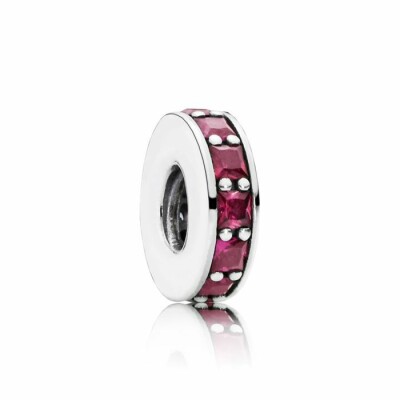 Charm espaceur Pandora Éternité Rouge Royal en argent et cristal