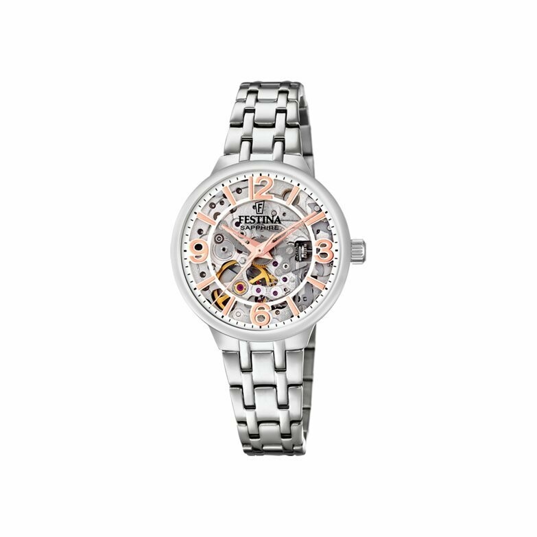 Festina Women's Automatic F20487-1 Rose-Gold Stainless-Steel Self Wind Dress Watch 並行輸入品 Festina F20487⁄1 - Open Heart Automatic \u2022