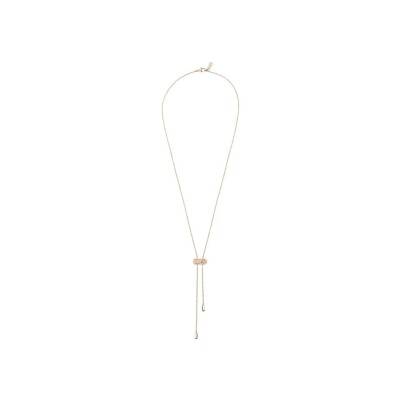 Collier cravate Messika Moderniste en or rose et diamants 0,10ct