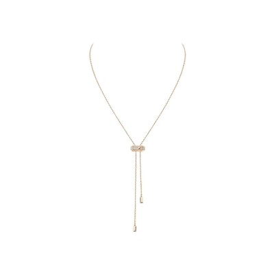 Collier cravate Messika Moderniste en or rose et diamants 0,10ct