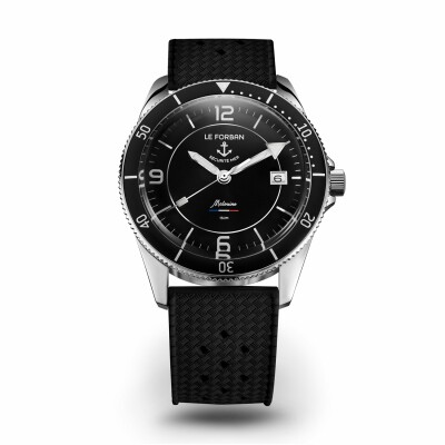 Montre Le Forban Sécurité Mer La Malouine cadran noir bracelet noir