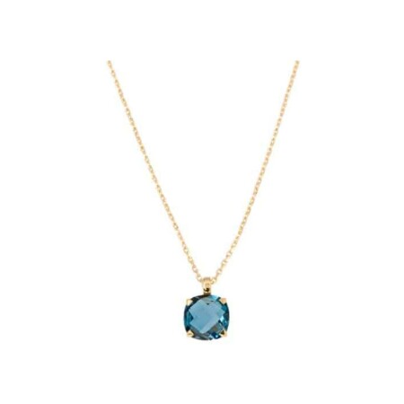 Collier Raynal en or rose et topaze bleu london