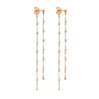 Boucles d'oreilles Gigi Clozeau Classique en or rose et résine opale