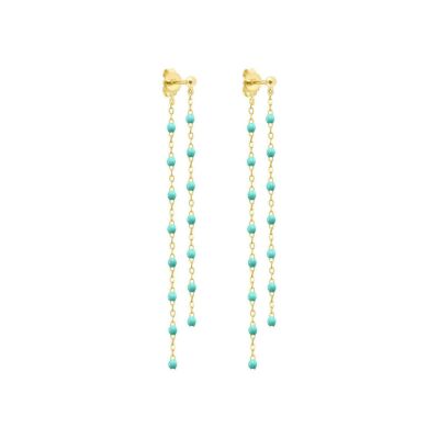 Boucles d'oreilles Gigi Clozeau Classique en or jaune et résine vert d'eau