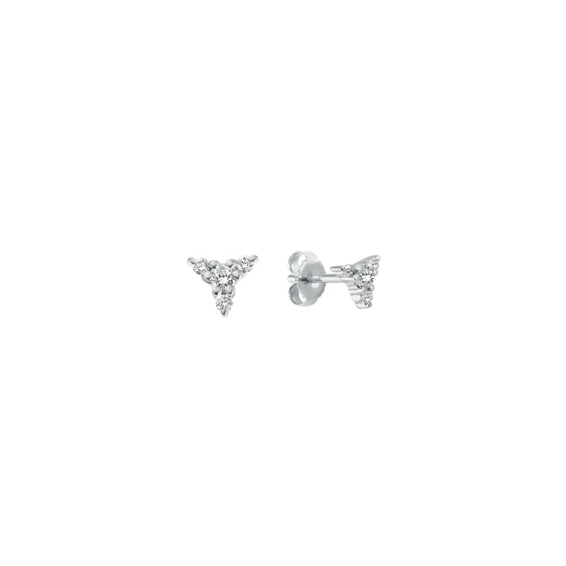 Boucles d'oreilles Gigi Clozeau Kosmos en or blanc et diamants