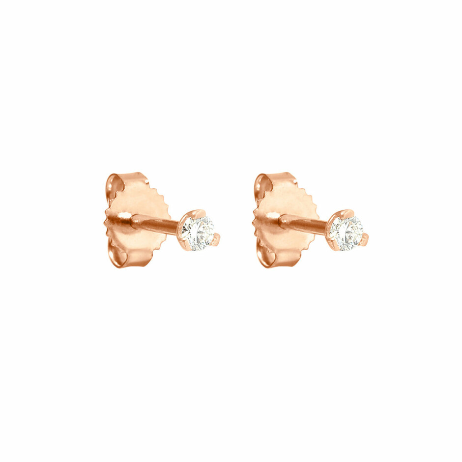 Boucles d'oreilles Gigi Clozeau Mini en or rose et diamants