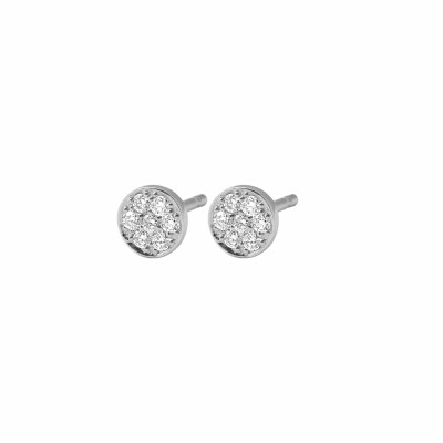 Boucles d'oreilles Gigi Clozeau Puce en or blanc et diamants