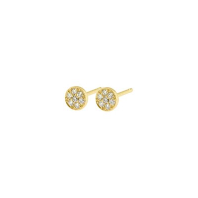 Boucles d'oreilles Gigi Clozeau Puce en or jaune et diamants