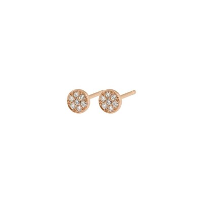 Boucles d'oreilles Gigi Clozeau Puce en or rose et diamants