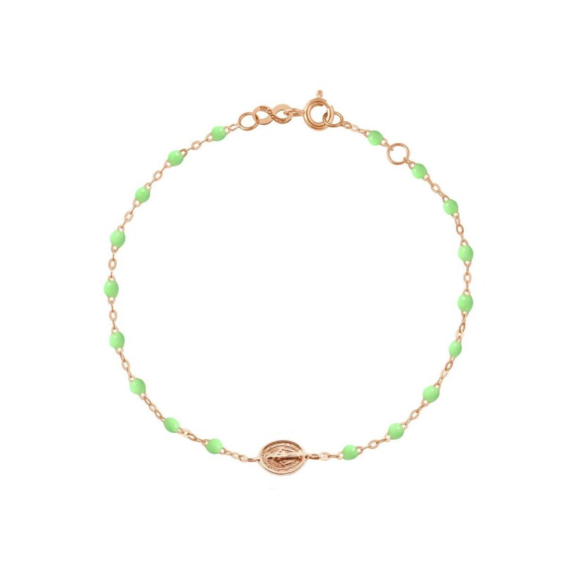 Bracelet Gigi Clozeau Madone en or rose et résine anis, taille 17cm